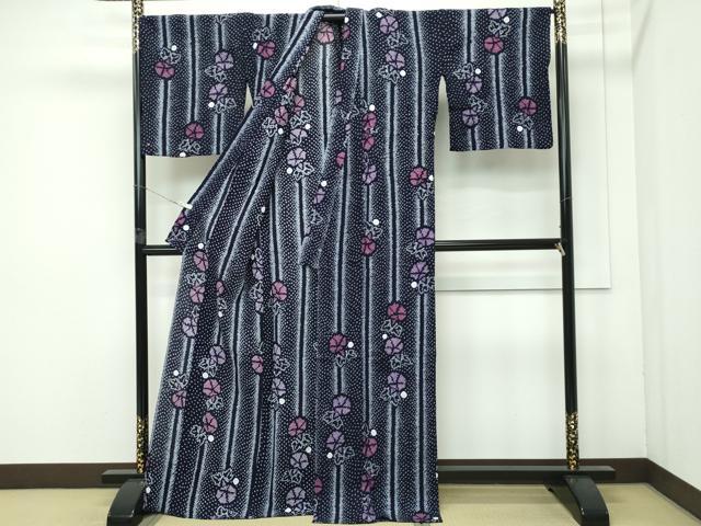 平和屋着物∴極上 夏物 浴衣 有松鳴海絞り 朝顔 綿 逸品 CZAA4060s5