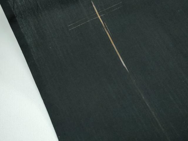 平和屋本店■極上　男性　綿薩摩　木綿　キングサイズ　さつま絣　黒地　証紙付き　逸品　未使用　CZAA4061s5