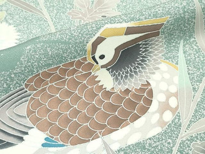 平和屋着物●極上 訪問着 作家物 友禅 鴛鴦花文 たたき染め 逸品 CZAA4065s5