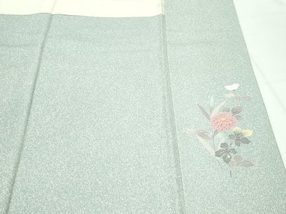 平和屋着物●極上 訪問着 作家物 友禅 鴛鴦花文 たたき染め 逸品 CZAA4065s5