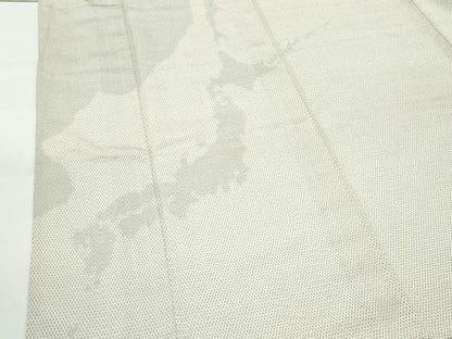 平和屋本店▽極上 訪問着 本塩沢 単衣 110亀甲 世界地図 逸品 未使用 CZAA4071s5