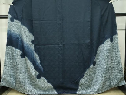 平和屋着物●極上 訪問着 絞り 雪輪文様 藍鉄色地 まるやま扱い 逸品 未使用 CZAA4075s5