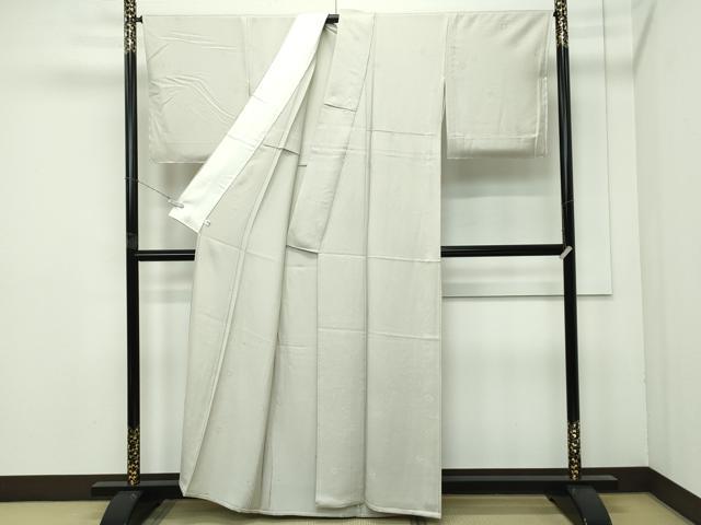 平和屋着物▽極上 色無地 砂色 単衣 草花地紋 逸品 未使用 CZAA4080s5