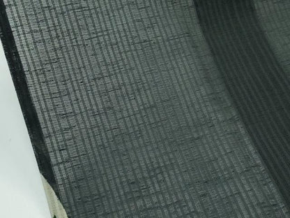 平和屋着物■極上 夏物 パリコレクション ファッションモデル・デザイナー 山口小夜子 小紋 銀 楓 唐草文 黒地 洗える着物 逸品 CZAA4090s5