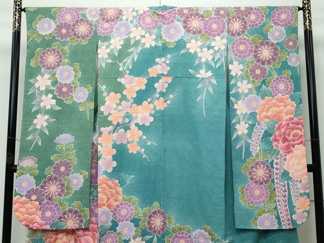 平和屋本店■極上　名門　藤娘きぬたや・総絞り　振袖　花車文　逸品　CZAA4091s5