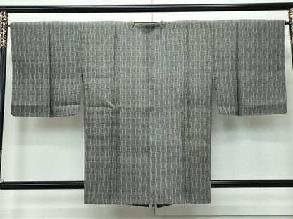 平和屋着物▽極上 道行コート 本場琉球絣 夏琉球 スリーシーズン 春夏秋 塵除 ストーングレイ色地 逸品 未使用 CZAA4108s5