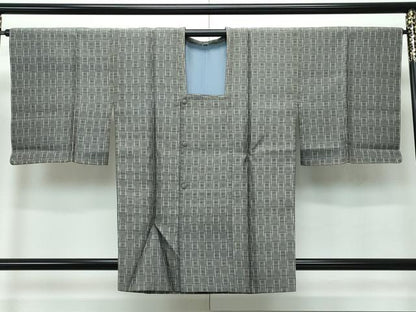 平和屋着物▽極上 道行コート 本場琉球絣 夏琉球 スリーシーズン 春夏秋 塵除 ストーングレイ色地 逸品 未使用 CZAA4108s5