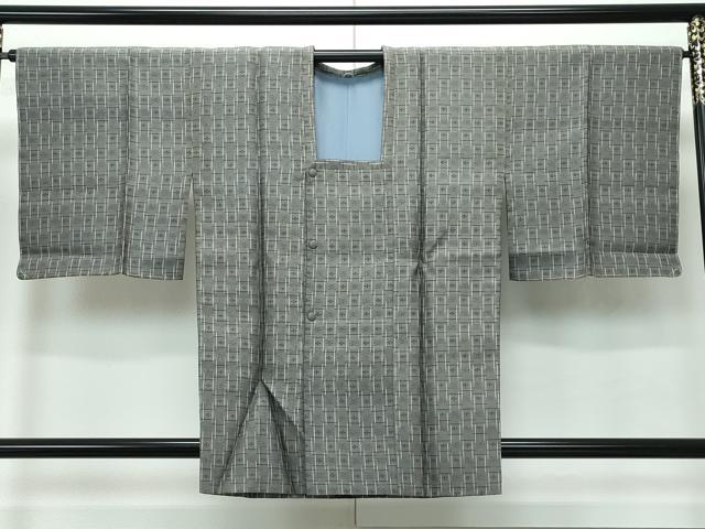 平和屋着物▽極上 道行コート 本場琉球絣 夏琉球 スリーシーズン 春夏秋 塵除 ストーングレイ色地 逸品 未使用 CZAA4108s5