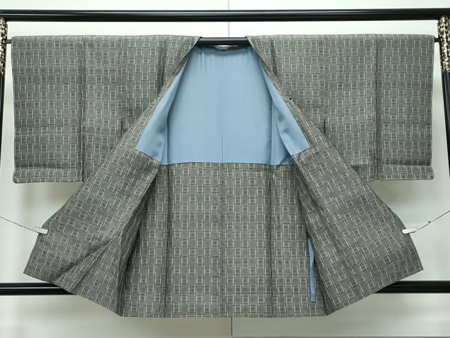 平和屋着物▽極上 道行コート 本場琉球絣 夏琉球 スリーシーズン 春夏秋 塵除 ストーングレイ色地 逸品 未使用 CZAA4108s5