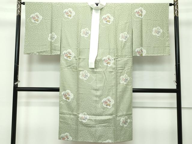 平和屋着物●上質な長襦袢　無双仕立て　華の舞　南天　椿　柳茶色地　反端付き　逸品　未使用　CZAA4109s5