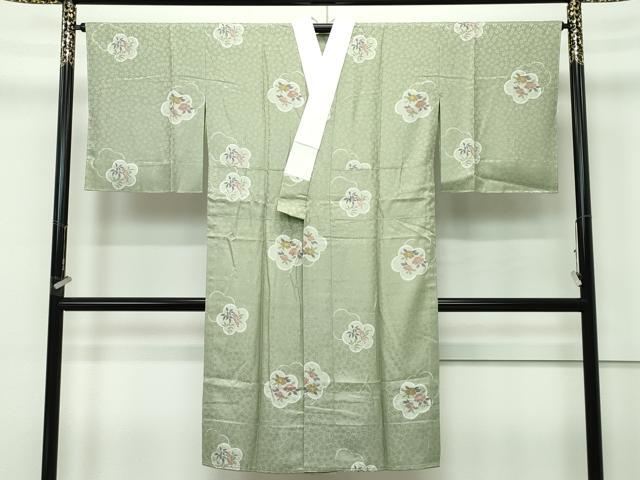 平和屋着物●上質な長襦袢　無双仕立て　華の舞　南天　椿　柳茶色地　反端付き　逸品　未使用　CZAA4109s5