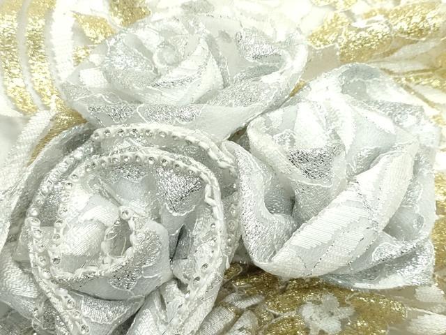 平和屋本店●極上 オーガンジー お引き摺り 引き振袖 和装 結婚式 舞妓 芸妓 芸者 衣装 草花文 薔薇 金銀糸 逸品 CZAA4112s5