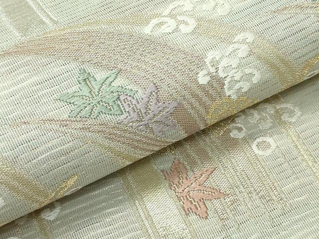 平和屋着物＊極上 夏物 六通柄袋帯 唐織 いざよい 鯉の滝登り 竜田川 金銀糸 逸品 CZAA4121s5