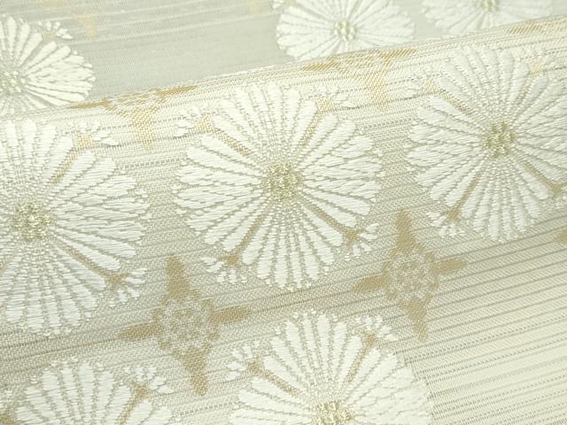 平和屋着物■極上　夏物　六通柄袋帯　唐織　格子花文　金糸　逸品　CZAA4123s5