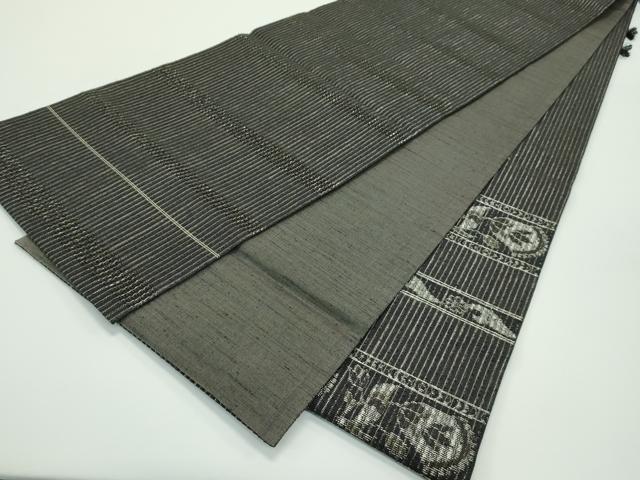 平和屋着物●極上 スリーシーズン 春夏秋 太鼓柄袋帯 倭文布 草花横段文 逸品 未使用 CZAA4126s5