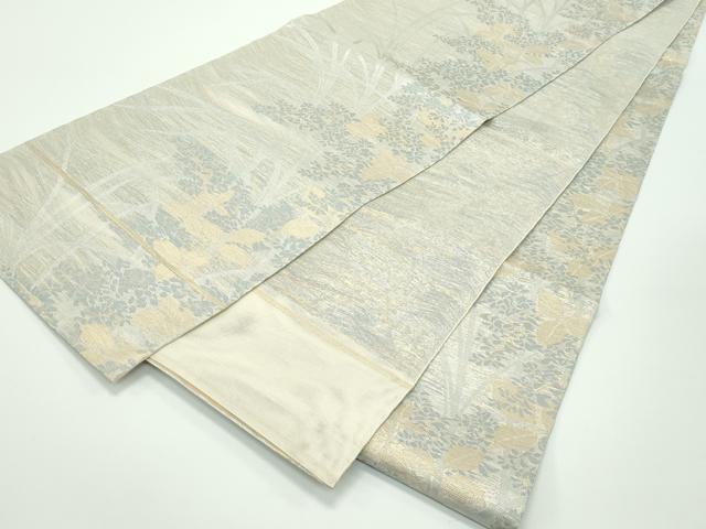 平和屋着物＊極上 夏物 織物一筋名門 織悦 全通柄 本袋帯 草花文 金銀糸 逸品 CZAA4128s5