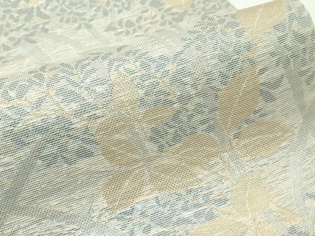 平和屋着物＊極上 夏物 織物一筋名門 織悦 全通柄 本袋帯 草花文 金銀糸 逸品 CZAA4128s5