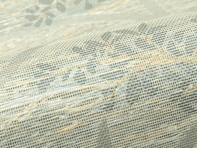 平和屋着物＊極上 夏物 織物一筋名門 織悦 全通柄 本袋帯 草花文 金銀糸 逸品 CZAA4128s5