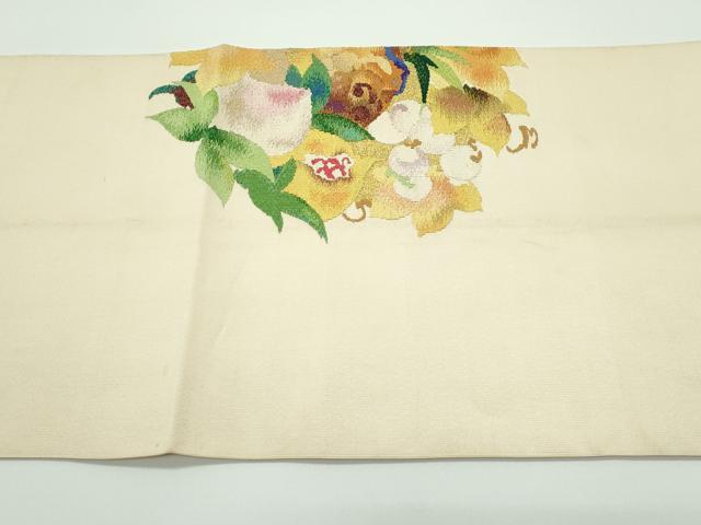 平和屋着物●極上 爪掻き本綴れ 八寸名古屋帯 成り物 金糸 枯色地 逸品 CZAA4166s5
