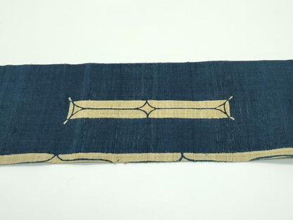 平和屋本店＊希少 夏物 九寸名古屋帯 アイヌ文様 百入茶色地 麻 逸品 未使用 CZAA4175s5