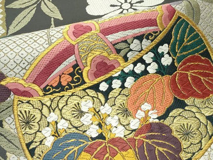 平和屋着物●極上 六通柄袋帯 唐織 秀宝桜花文 金糸 逸品 未使用 CZAA4185s5