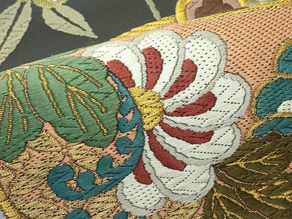 平和屋着物●極上 六通柄袋帯 唐織 秀宝桜花文 金糸 逸品 未使用 CZAA4185s5