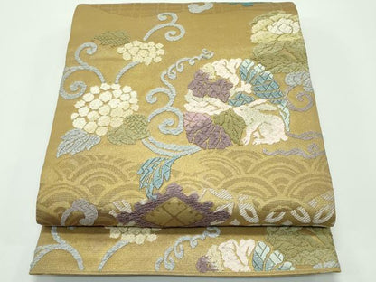平和屋着物●極上 六通柄袋帯 唐織 兎花唐草文 金糸 逸品 CZAA4186s5