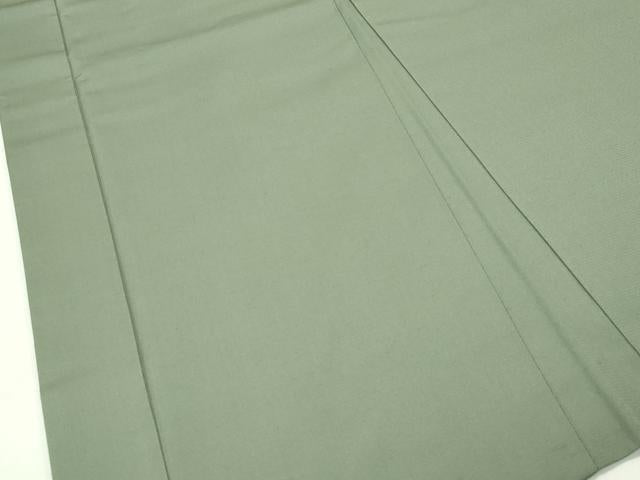 平和屋本店■極上　男性　紬・羽織セット　キングサイズ　色無地　着物：山葵色　羽織：岩井茶色　逸品　未使用　CZAA4210s5