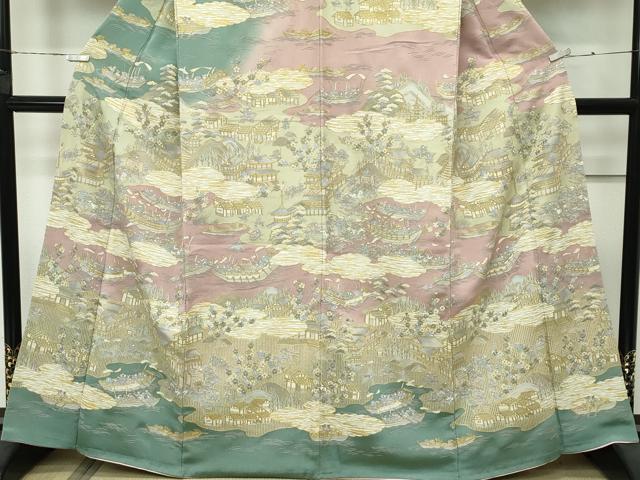 平和屋本店■極上　訪問着　総刺繍　中国三大刺繍　スワトウ刺繍　人物風景文　暈し染め　金糸　鬼しぼ縮緬　逸品　CZAA4220s5