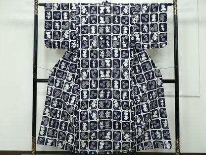 平和屋着物∴極上 夏物 浴衣 サザエさん 綿 逸品 CZAA4227s5