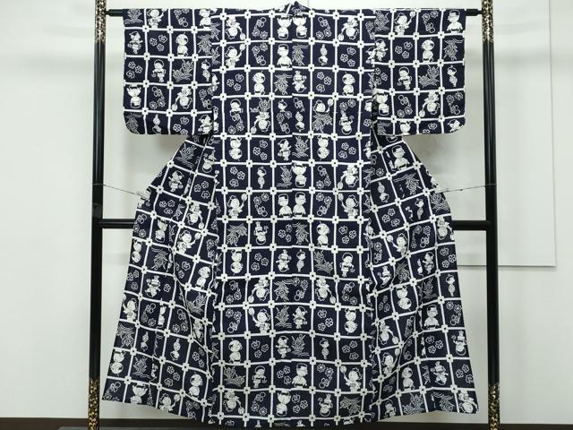 平和屋着物∴極上 夏物 浴衣 サザエさん 綿 逸品 CZAA4227s5