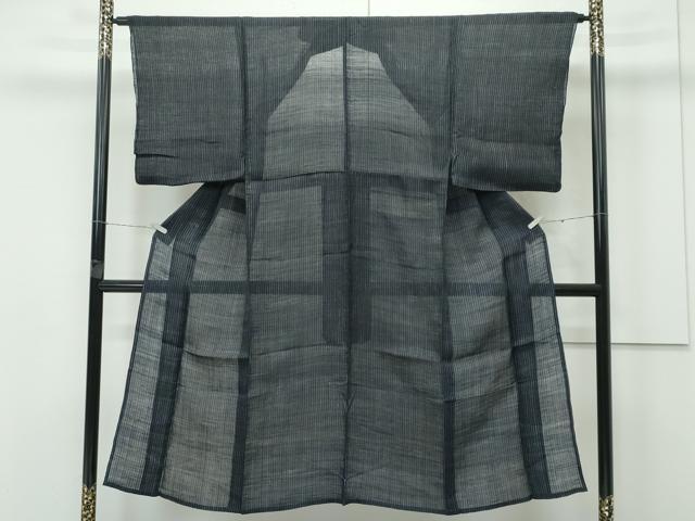平和屋着物＊極上 男性 夏物 石川県指定無形文化財 能登上布 本麻手織上布 間道 逸品 CZAA4232s5