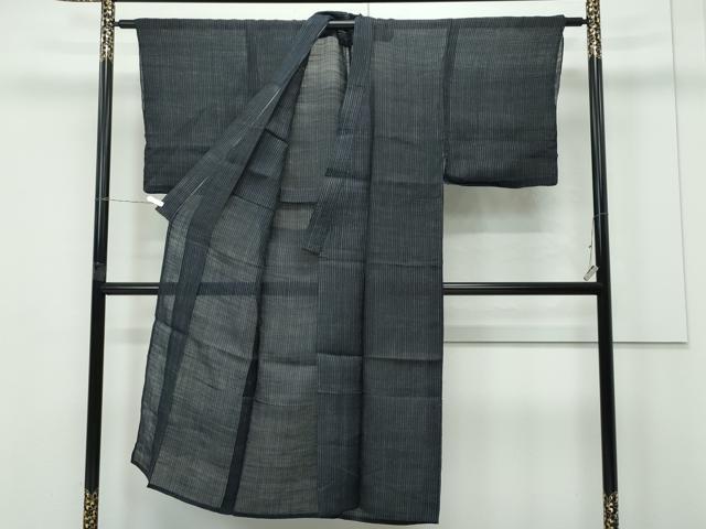 平和屋着物＊極上 男性 夏物 石川県指定無形文化財 能登上布 本麻手織上布 間道 逸品 CZAA4232s5