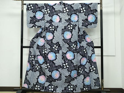 平和屋着物■極上　夏物　浴衣　有松鳴海絞り　花繋ぎ　綿　逸品　未使用　CZAA4240s5