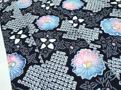 平和屋着物■極上　夏物　浴衣　有松鳴海絞り　花繋ぎ　綿　逸品　未使用　CZAA4240s5