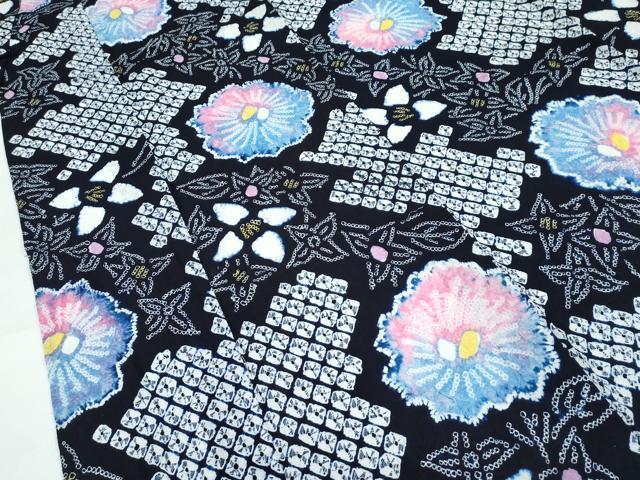 平和屋着物■極上　夏物　浴衣　有松鳴海絞り　花繋ぎ　綿　逸品　未使用　CZAA4240s5