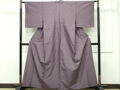 平和屋着物▽極上 花織 紬 単衣 鳩羽鼠色 逸品 CZAA4246s5
