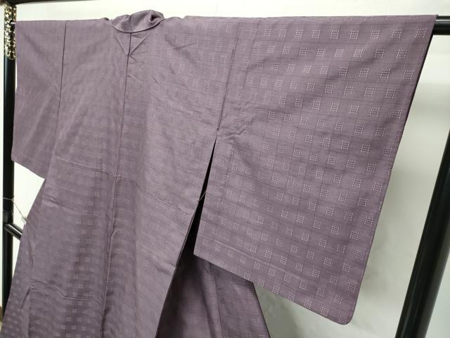 平和屋着物▽極上 花織 紬 単衣 鳩羽鼠色 逸品 CZAA4246s5