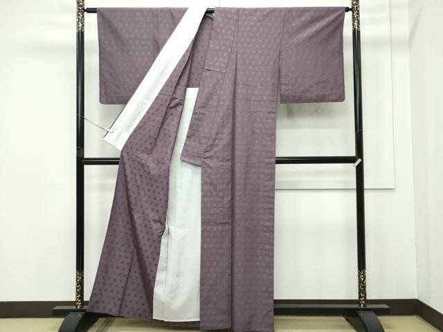 平和屋着物▽極上 花織 紬 単衣 鳩羽鼠色 逸品 CZAA4246s5