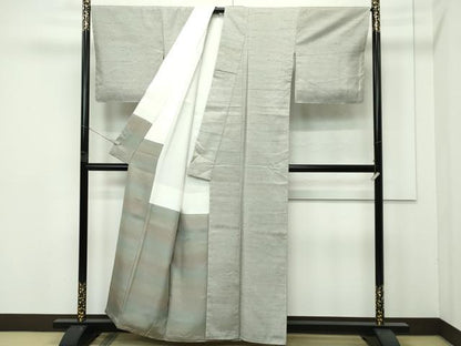 平和屋着物●極上　石川県指定無形文化財　牛首紬　白山工房　手織り　霞文　逸品　未使用　CZAA5745s6