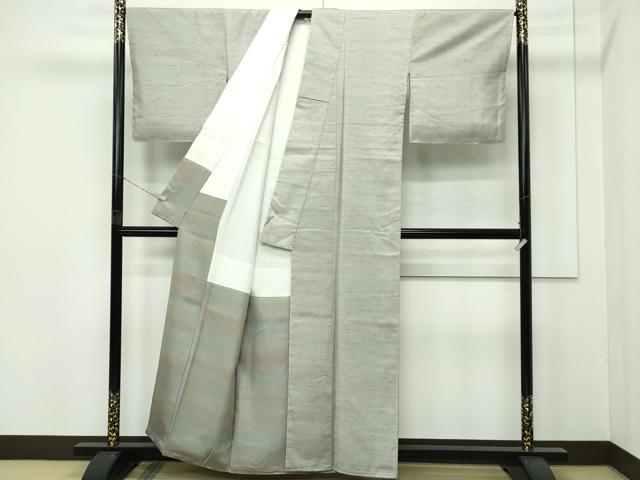 平和屋着物●極上　石川県指定無形文化財　牛首紬　白山工房　手織り　霞文　逸品　未使用　CZAA5745s6