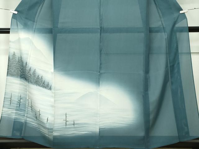 平和屋着物＊極上 夏物 訪問着 絽 風景文 暈し染め 革色地 逸品 未使用 CZAA4263s5