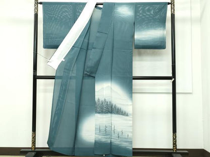 平和屋着物＊極上 夏物 訪問着 絽 風景文 暈し染め 革色地 逸品 未使用 CZAA4263s5
