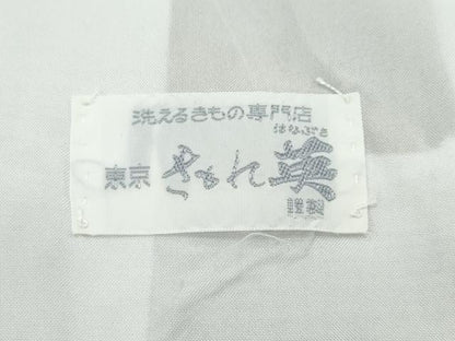 平和屋着物■極上　洗える最高級着物　＜英＞はなぶさ謹製　小紋　単衣　更紗唐草文　朽葉色地　たとう紙付き　逸品　CZAA4275s5