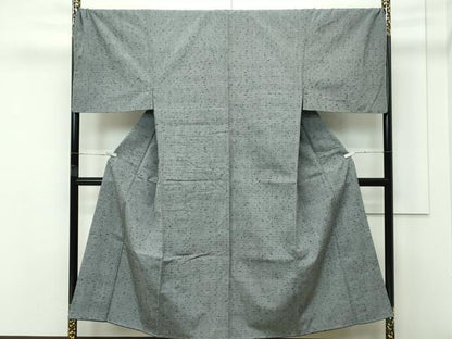 平和屋着物■極上　男性　髭紬　アンサンブル　キングサイズ　利休鼠色地　逸品　未使用　CZAA4277s5