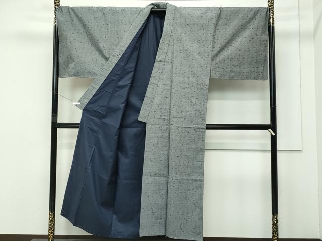 平和屋着物■極上　男性　髭紬　アンサンブル　キングサイズ　利休鼠色地　逸品　未使用　CZAA4277s5
