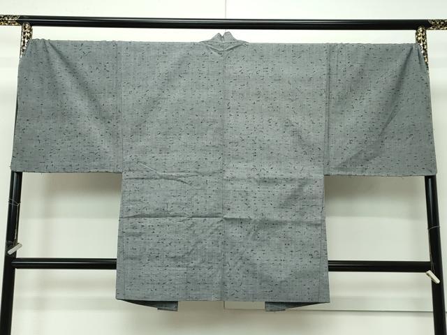 平和屋着物■極上　男性　髭紬　アンサンブル　キングサイズ　利休鼠色地　逸品　未使用　CZAA4277s5