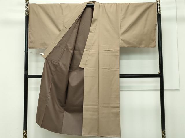 平和屋本店■極上　男性　紬・羽織セット　色無地　キングサイズ　着物：肥後煤竹色　羽織：錆鉄御納戸色　逸品　未使用　CZAA4278s5