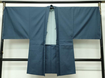 平和屋本店■極上　男性　紬・羽織セット　色無地　キングサイズ　着物：肥後煤竹色　羽織：錆鉄御納戸色　逸品　未使用　CZAA4278s5
