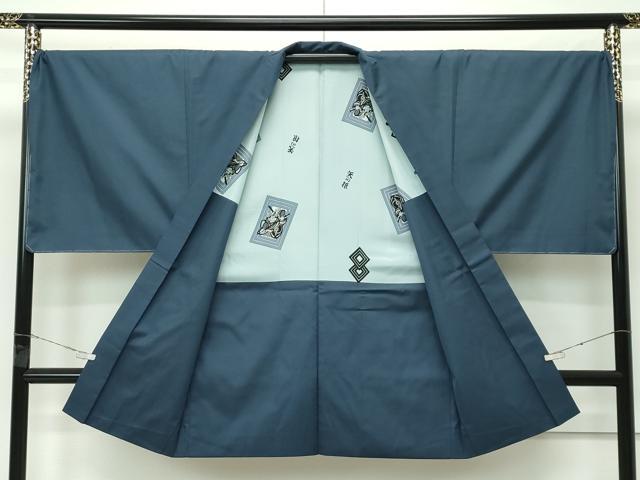 平和屋本店■極上　男性　紬・羽織セット　色無地　キングサイズ　着物：肥後煤竹色　羽織：錆鉄御納戸色　逸品　未使用　CZAA4278s5